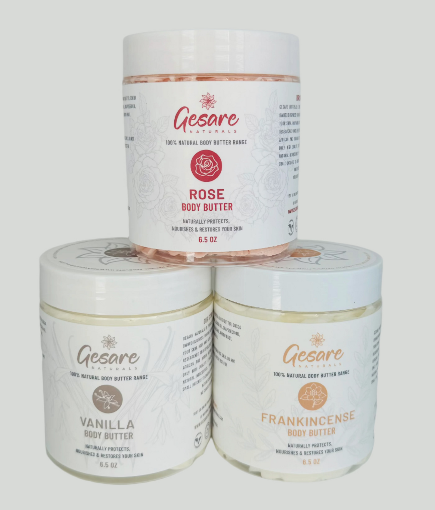 Body Butter Triple Bundle - Rose, Vanilla & Frankincense