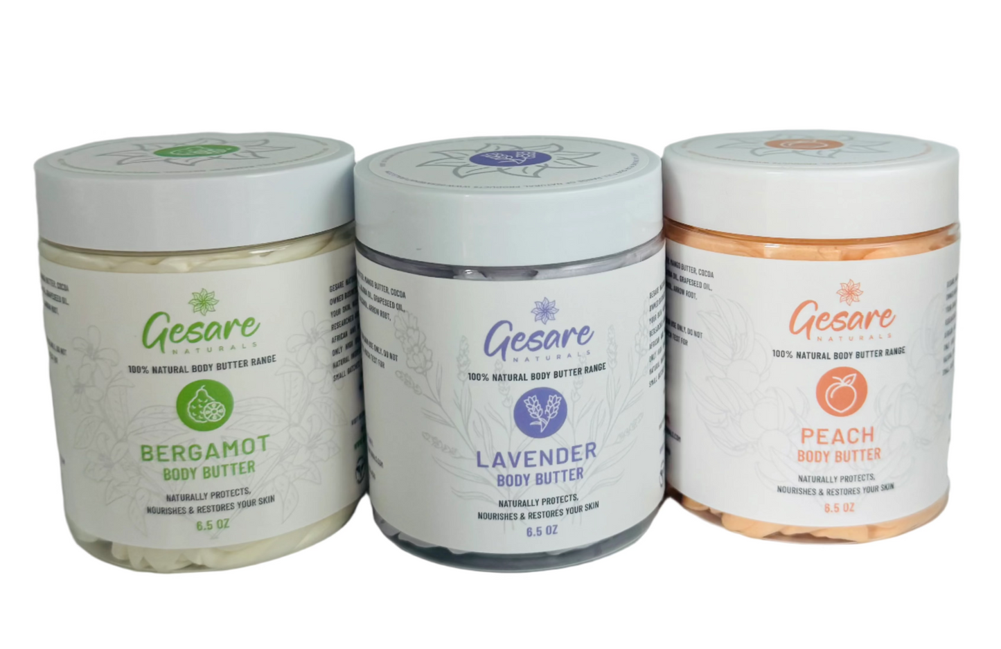 Body Butter Triple Bundle - Bergamot, Lavender & Peach