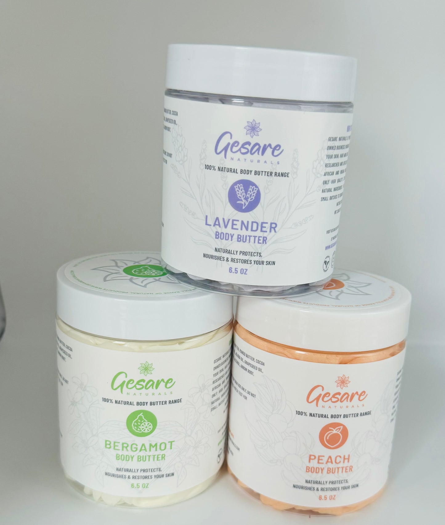 Body Butter Triple Bundle - Bergamot, Lavender & Peach